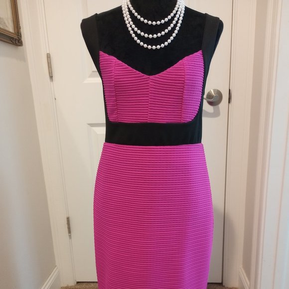 REDUCED! River Island Trendy Pink Knee Length Bodycon Dress size 18. SHOW OFF! - Picture 5 of 5